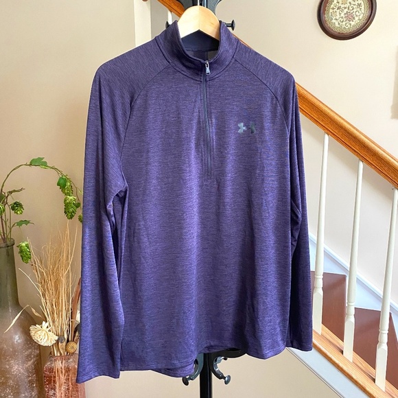 Under Armour Loose Heatgear Half Zip Pullover Men's Purple Size M - Picture 1 of 8